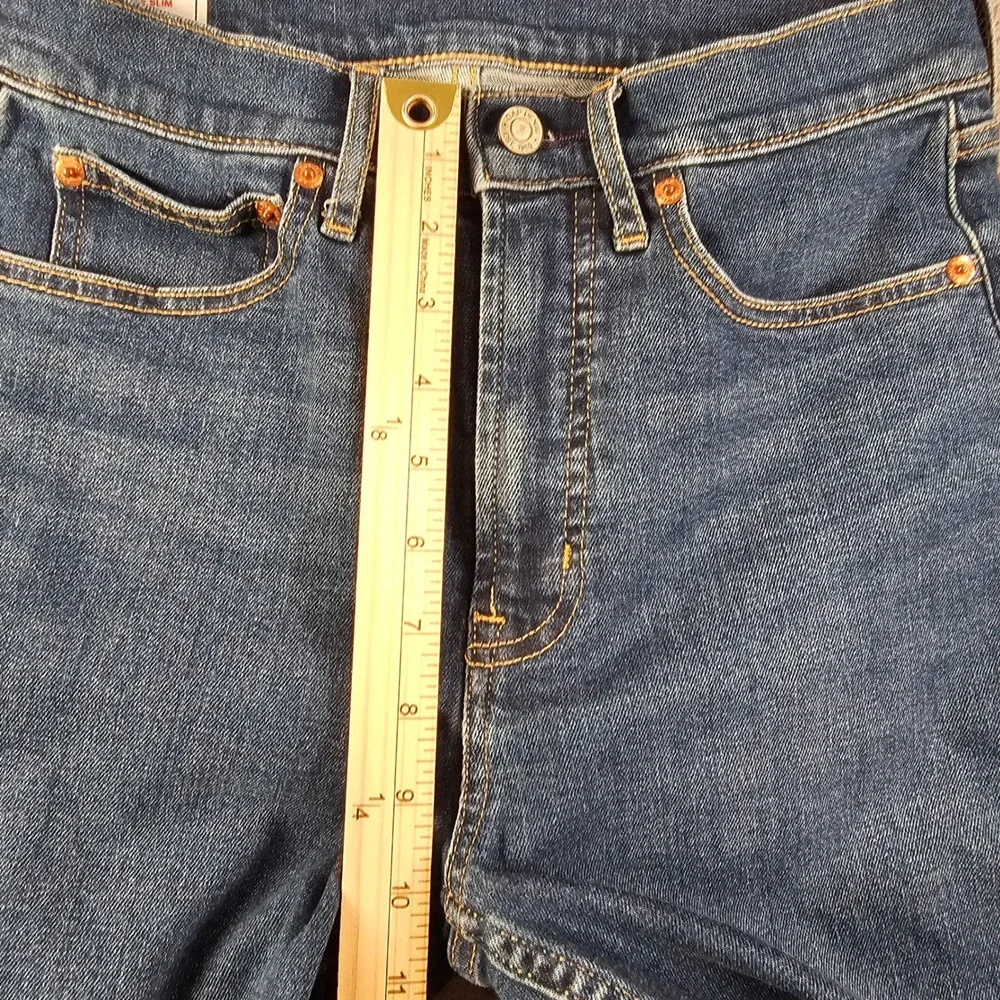 Gap Vintage Slim High Rise Jeans Dark Indigo Raw Hem 28/6R